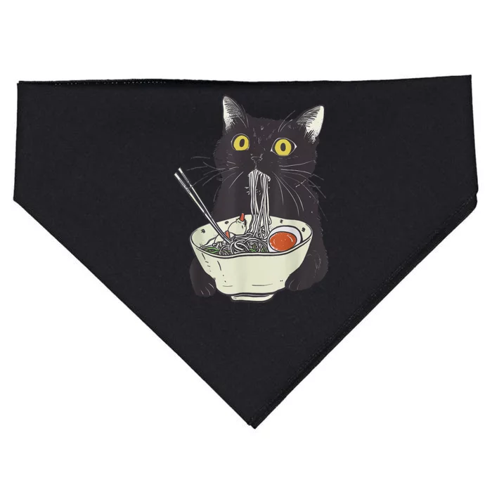 Funny Cat Eating Ramen Vintage Japanese Noodles Gift USA-Made Doggie Bandana