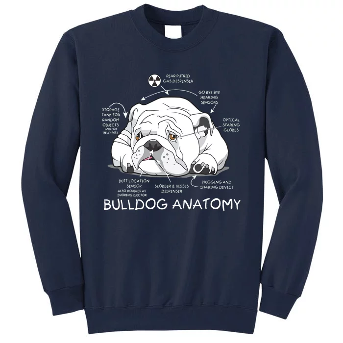 Funny Cute English Bulldog Anatomy Dog Biology Gift Tall Sweatshirt