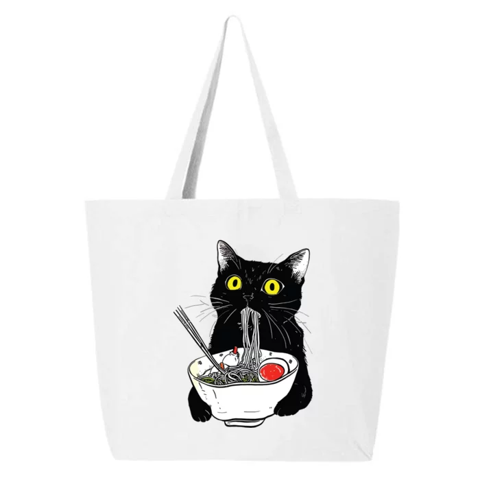 Funny Cat Eating Ramen Vintage Japanese Noodles 25L Jumbo Tote