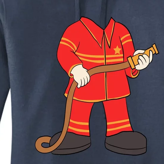 Firefighter Costume Easy Halloween Firefighting Rescuer Gift Meaningful Gift Women's Pullover Hoodie