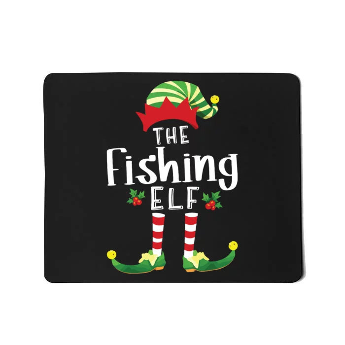 Fishing Christmas Elf Matching Pajama Xmas Party Mousepad