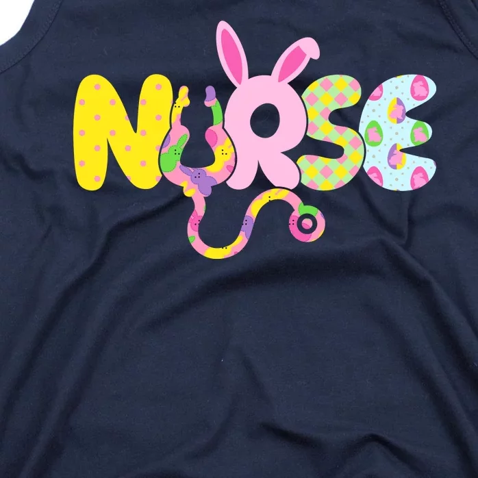 Funny Cute Easter Patterns Nurse Tank Top