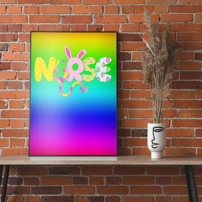 Funny Cute Easter Patterns Nurse Poster