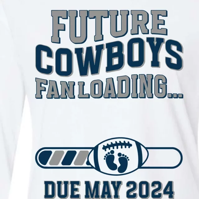 Future Cowboys Fanloading Due May 2024 Pregnant Pregnance Womens Cotton Relaxed Long Sleeve T-Shirt