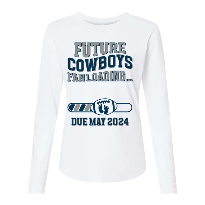 Future Cowboys Fanloading Due May 2024 Pregnant Pregnance Womens Cotton Relaxed Long Sleeve T-Shirt