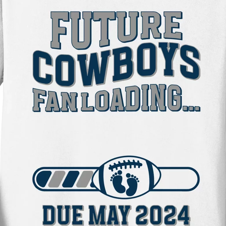 Future Cowboys Fanloading Due May 2024 Pregnant Pregnance Kids Long Sleeve Shirt