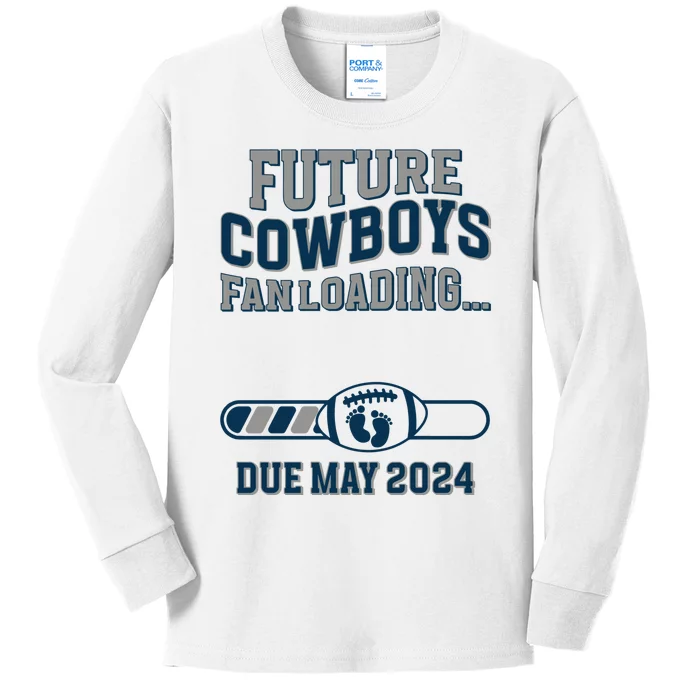 Future Cowboys Fanloading Due May 2024 Pregnant Pregnance Kids Long Sleeve Shirt