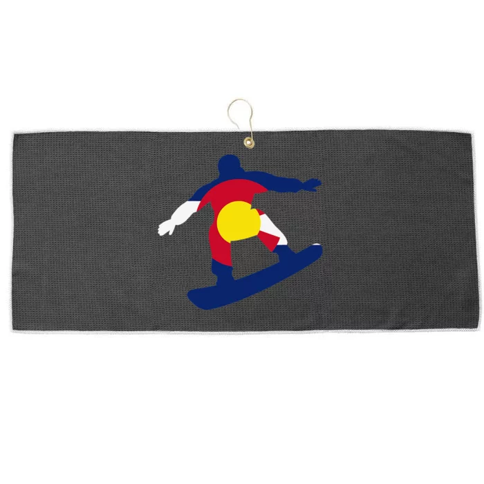 funny Colorado Flag Winter Snowboarding Large Microfiber Waffle Golf Towel