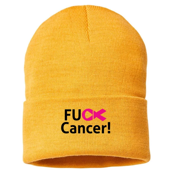 Fuck Cancer Sustainable Knit Beanie