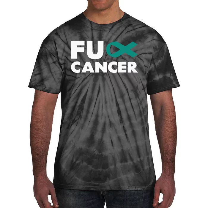 Fuck Cancer Fuck Ovarian Cancer Awareness Tie-Dye T-Shirt