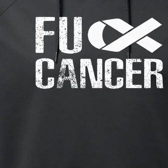 Fuck Cancer Fu Cancer Tcancer Awareness Performance Fleece Hoodie