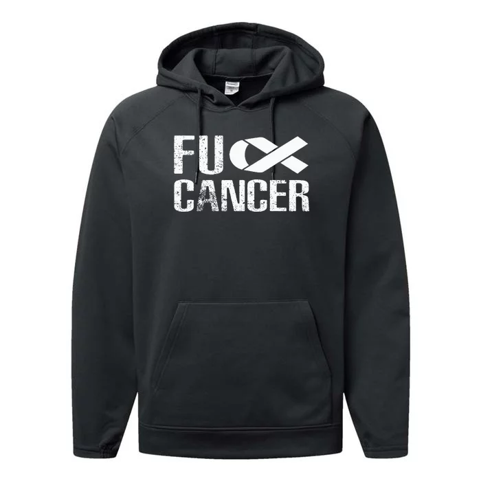 Fuck Cancer Fu Cancer Tcancer Awareness Performance Fleece Hoodie