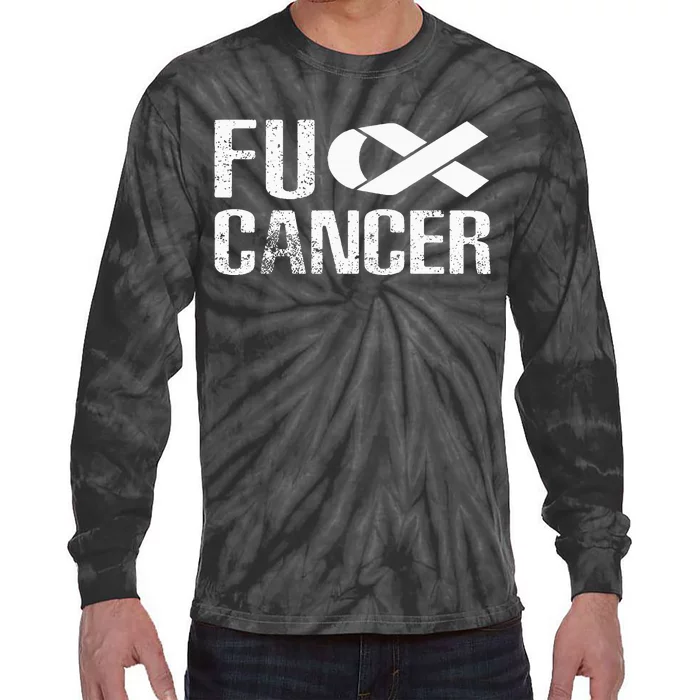 Fuck Cancer Fu Cancer Tcancer Awareness Tie-Dye Long Sleeve Shirt