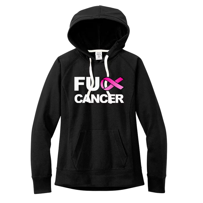 Fuck Cancer For Breast Cancer Awareness Women's Fleece Hoodie