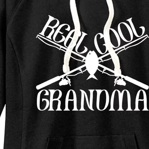 Funny Cool Fishing Grandma Matching Camping Gear Cute Gift Women's Fleece Hoodie