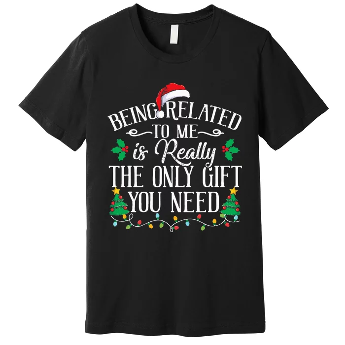 Funny Christmas Family Being Related To Me Is Gift You Need Premium T-Shirt