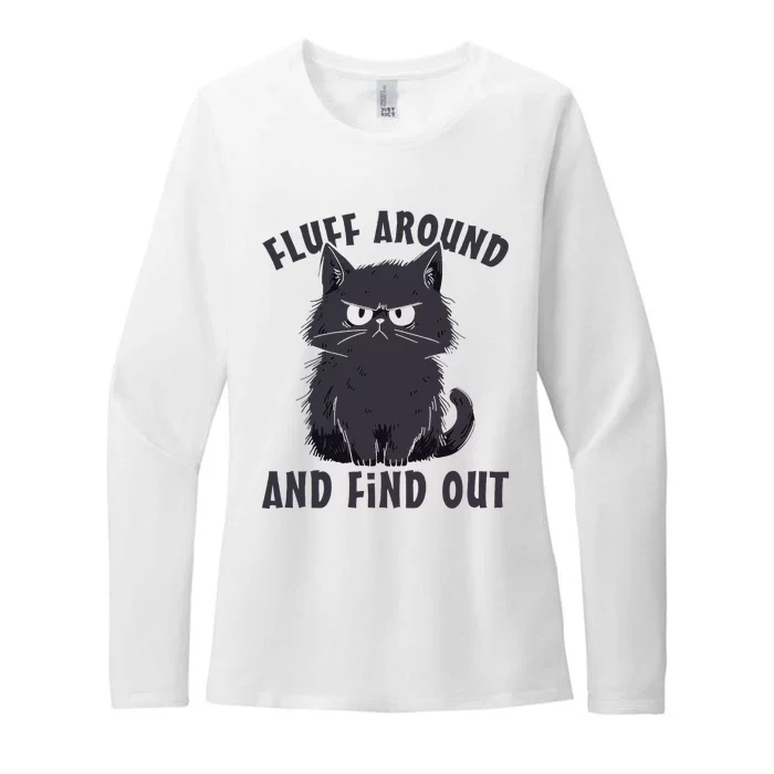 Funny Cat Fluff Around And Find Out Cat Lovers Womens CVC Long Sleeve Shirt