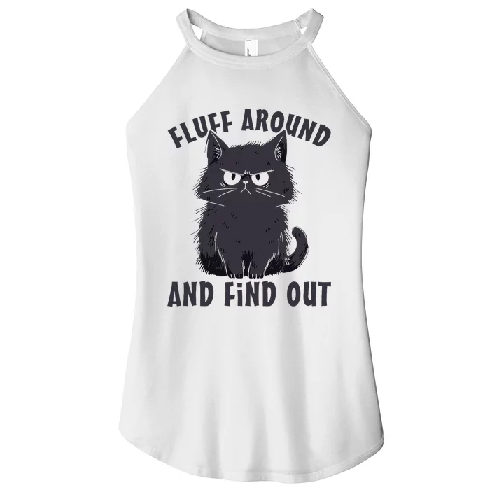 Funny Cat Fluff Around And Find Out Cat Lovers Women’s Perfect Tri Rocker Tank