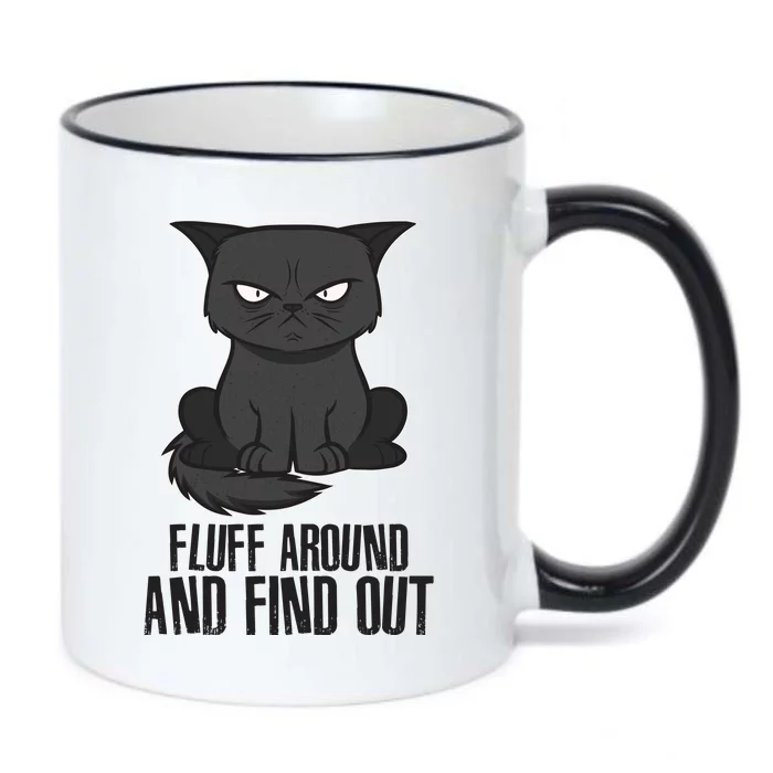 Funny Cat Fluff Around And Find Out Black Color Changing Mug