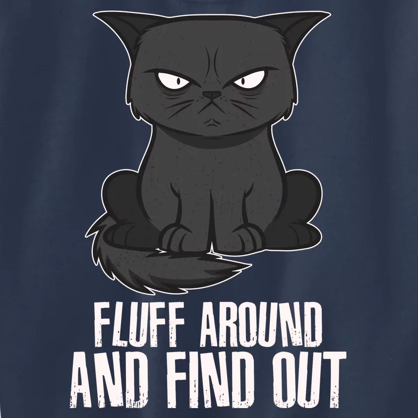 Funny Cat Fluff Around And Find Out Kids Sweatshirt