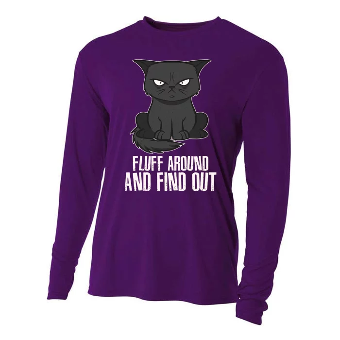 Funny Cat Fluff Around And Find Out Cooling Performance Long Sleeve Crew