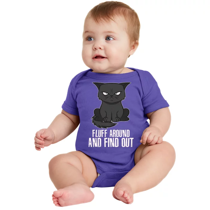 Funny Cat Fluff Around And Find Out Baby Bodysuit