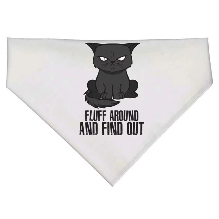 Funny Cat Fluff Around And Find Out USA-Made Doggie Bandana