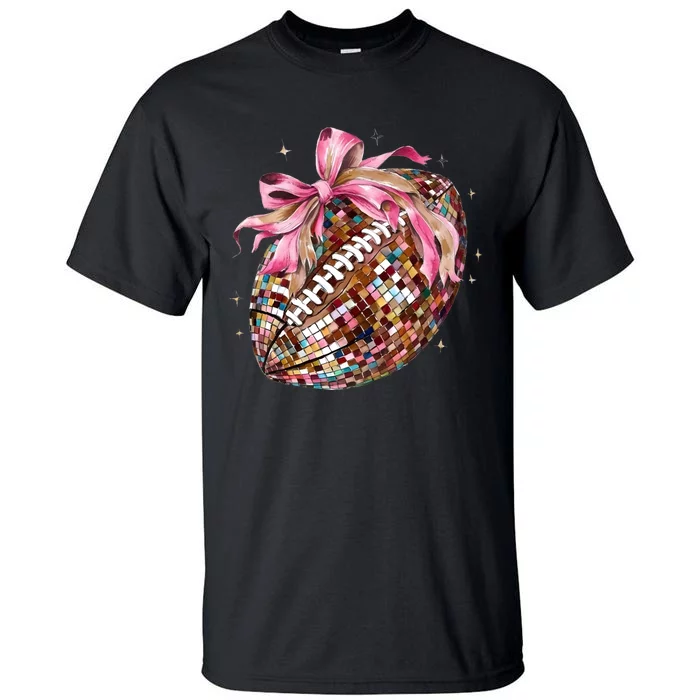 Football Coquette Football Lover Game Day Season Tall T-Shirt