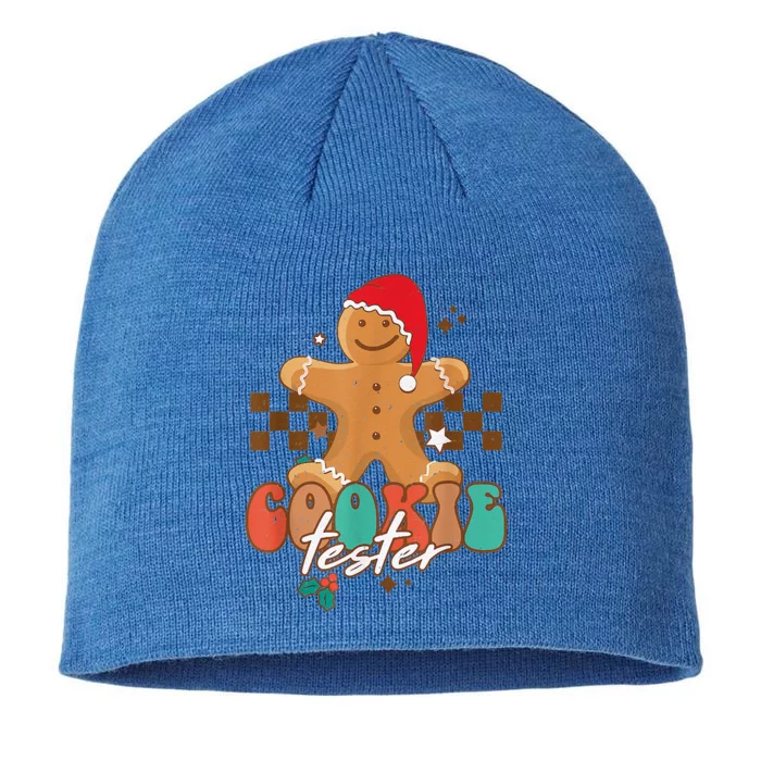 Funny Christmas Family Xmas Retro Cookie Tester Gingerbread 8 1/2in Sustainable Knit Beanie