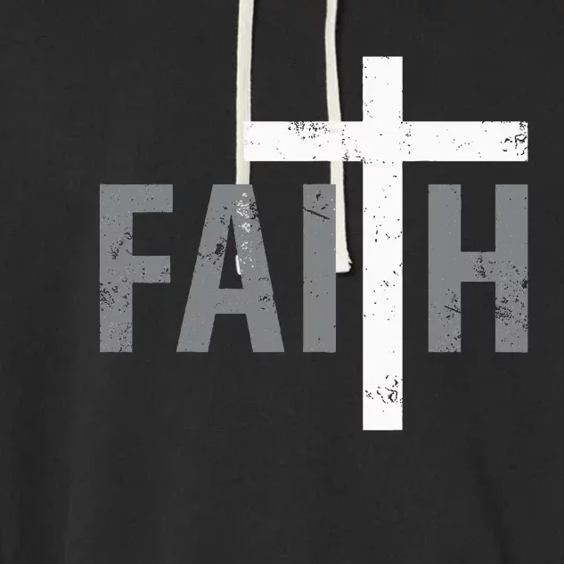 Funny Christian Faith Cross Humor Garment-Dyed Fleece Hoodie