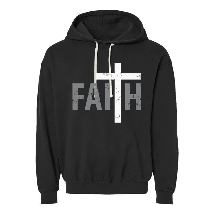 Funny Christian Faith Cross Humor Garment-Dyed Fleece Hoodie