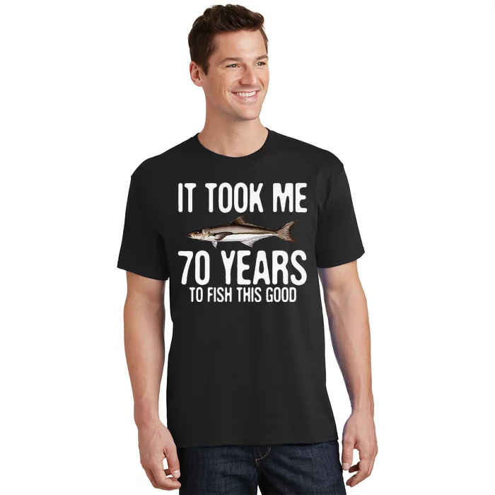 Funny Cobia Fishing 70th Birthday 70 Years To Fish Great T-Shirt