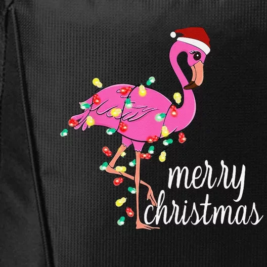 Flamingo Christmas Funny Merry Christmas Flamingo Santa Xmas City Backpack