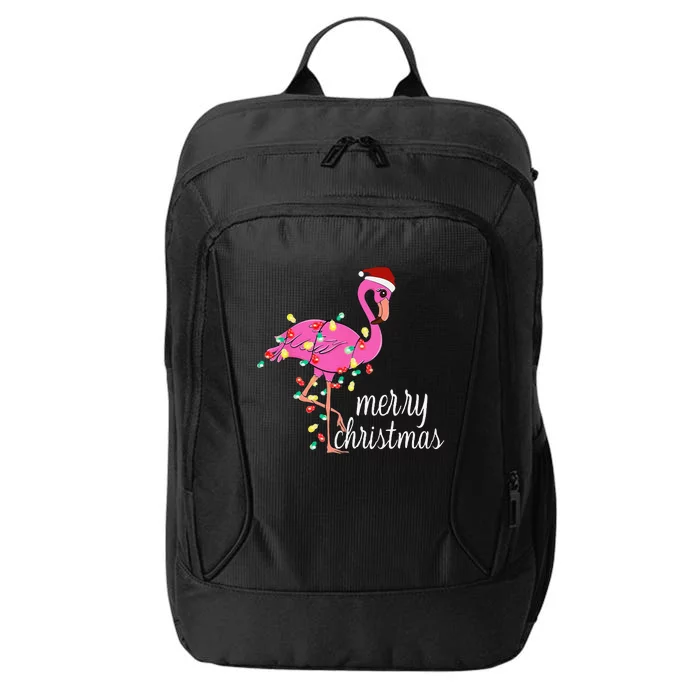 Flamingo Christmas Funny Merry Christmas Flamingo Santa Xmas City Backpack