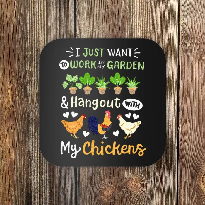 Funny Chicken For Men Women Gardening Chicken Lovers Garden Coaster