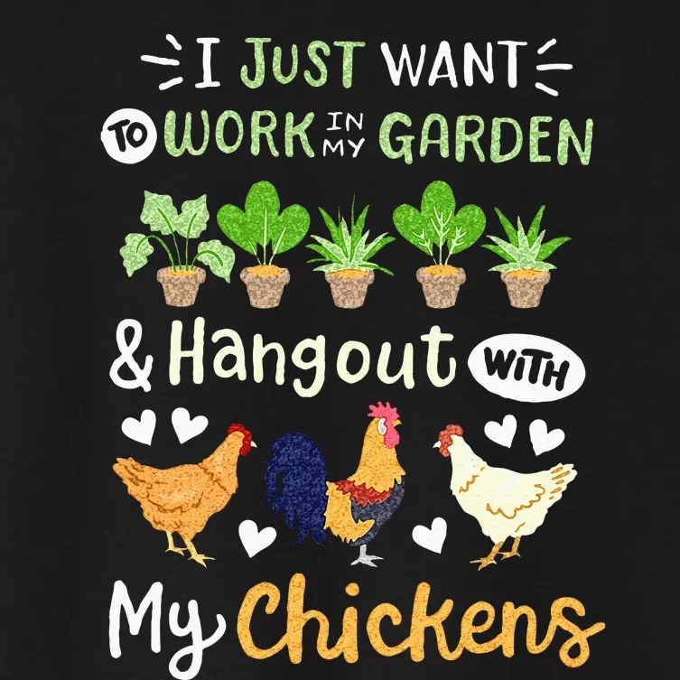 Funny Chicken For Men Women Gardening Chicken Lovers Garden Women's Crop Top Tee