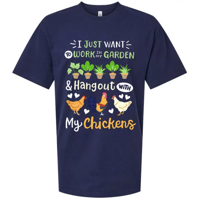 Funny Chicken For Men Women Gardening Chicken Lovers Garden Sueded Cloud Jersey T-Shirt