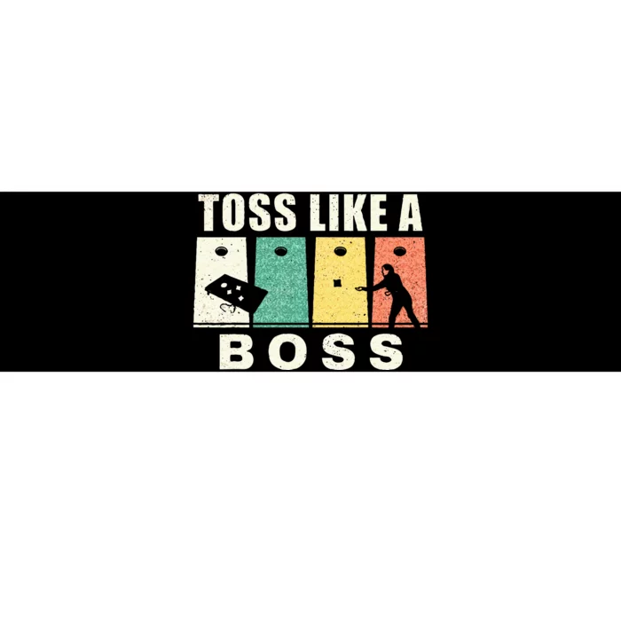 Funny Cornhole For Men Women Toss Like A Boss Dad Bumper Sticker