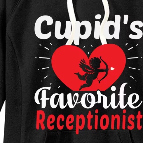 Funny Cupid's Favorite Receptionist Valentine's Day Gift Women's Fleece Hoodie