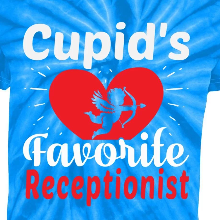 Funny Cupid's Favorite Receptionist Valentine's Day Gift Kids Tie-Dye T-Shirt