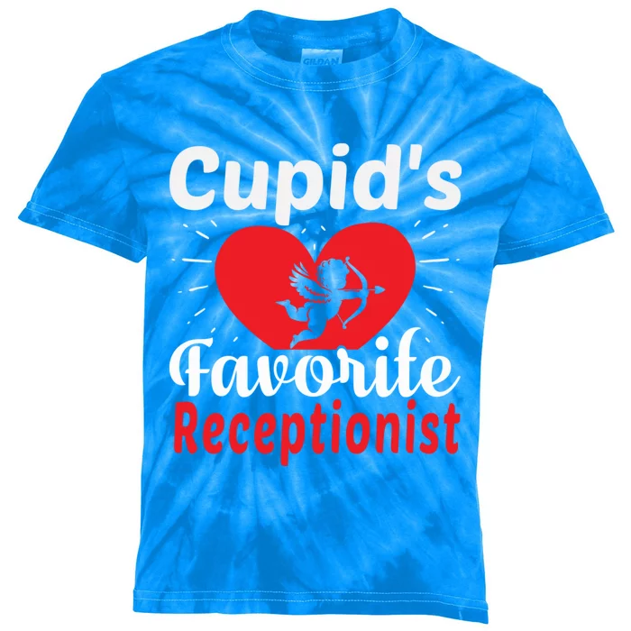 Funny Cupid's Favorite Receptionist Valentine's Day Gift Kids Tie-Dye T-Shirt