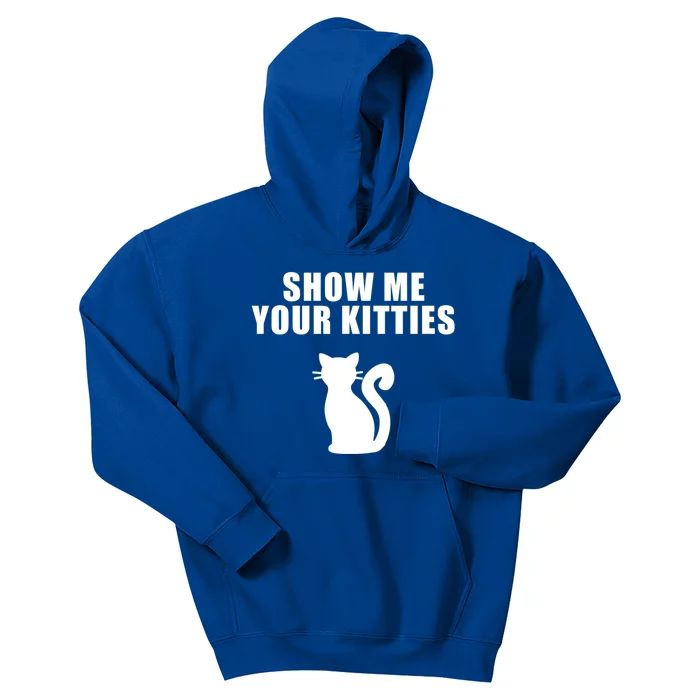 Funny Cat Funny Gift Show Me Your Kitties Gift Kids Hoodie