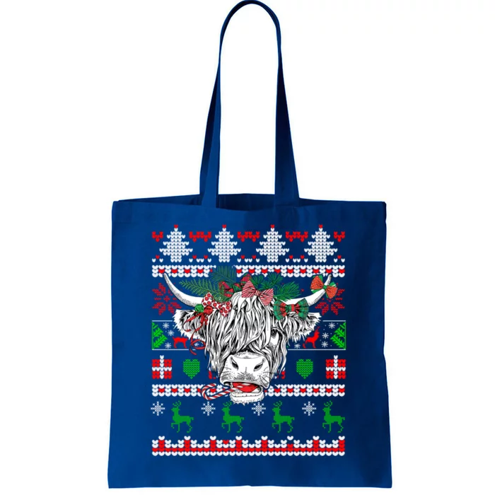 Farmhouse Cow Farmer Cow Lover Highland Ugly Christmas Cow Great Gift Tote Bag