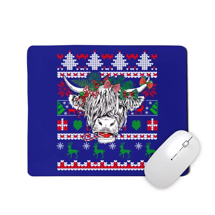 Farmhouse Cow Farmer Cow Lover Highland Ugly Christmas Cow Great Gift Mousepad