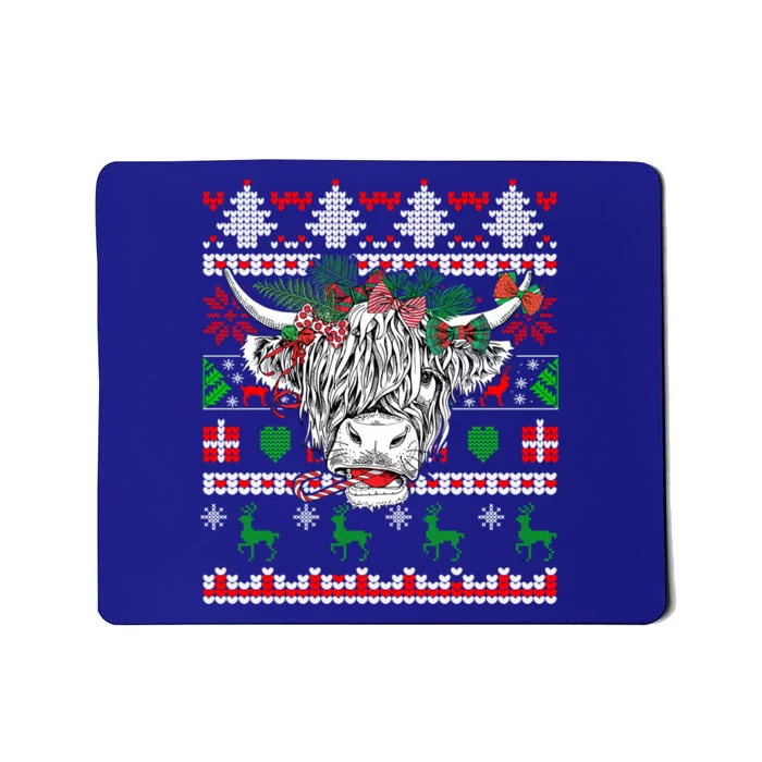 Farmhouse Cow Farmer Cow Lover Highland Ugly Christmas Cow Great Gift Mousepad