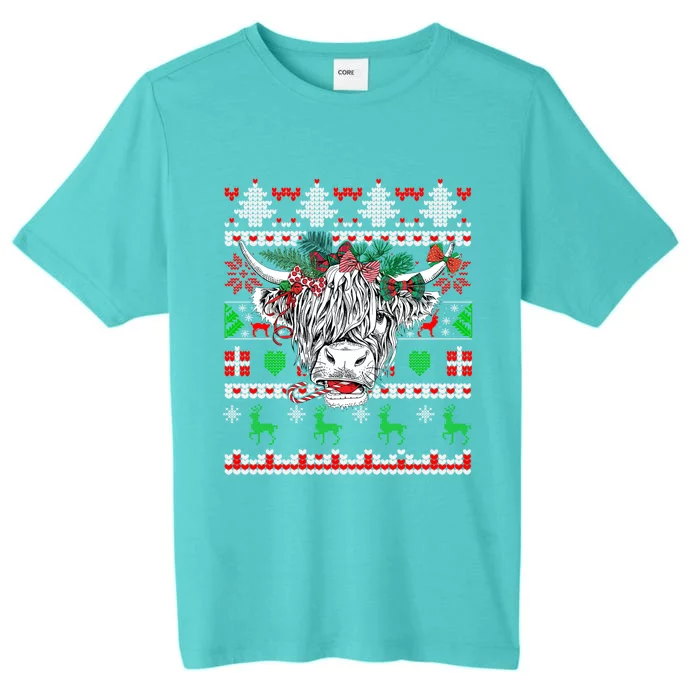 Farmhouse Cow Farmer Cow Lover Highland Ugly Christmas Cow Great Gift ChromaSoft Performance T-Shirt