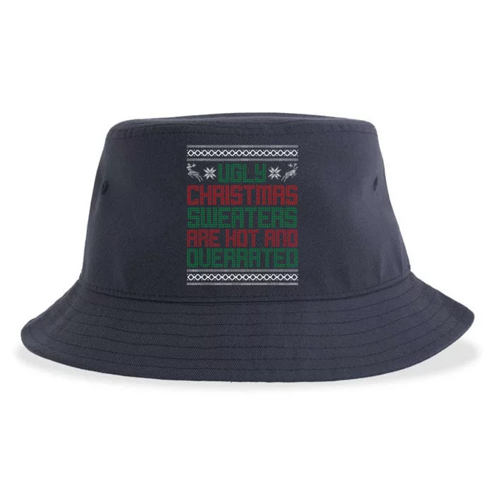 Funny Christmas For Ugly Sweater Party Sustainable Bucket Hat