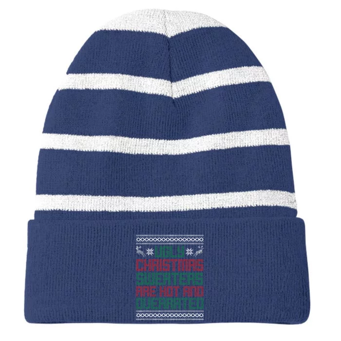 Funny Christmas For Ugly Sweater Party Striped Beanie with Solid Band