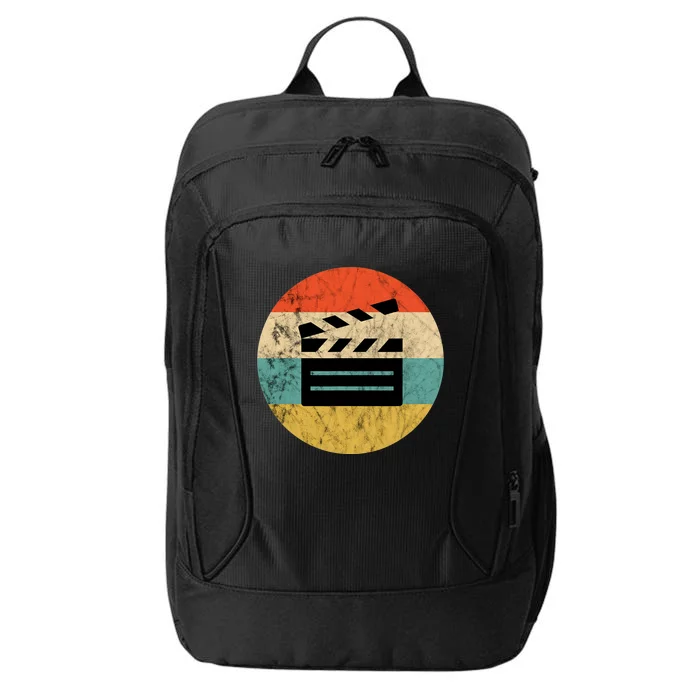 Filmmaker Clapboard Film Director Lover Retro Vintage Sunset City Backpack