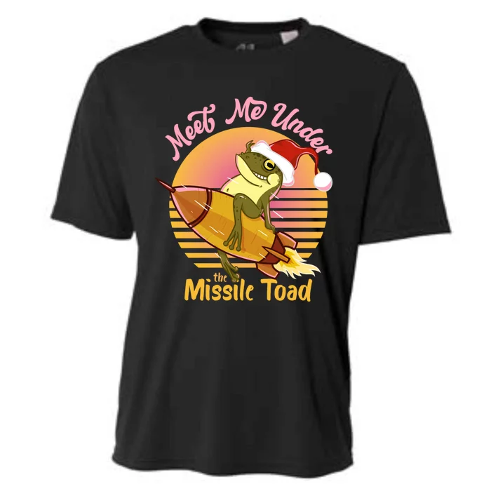 Funny Christmas Frog Meaningful Gift Meet Me Under The Missile Toad Gift Cooling Performance Crew T-Shirt